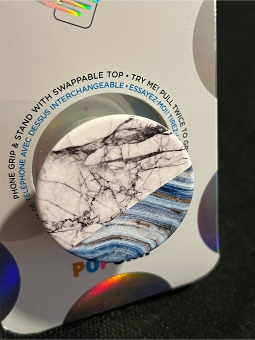 PopSocket PopGrip Marble Phone Grip in White and Gray